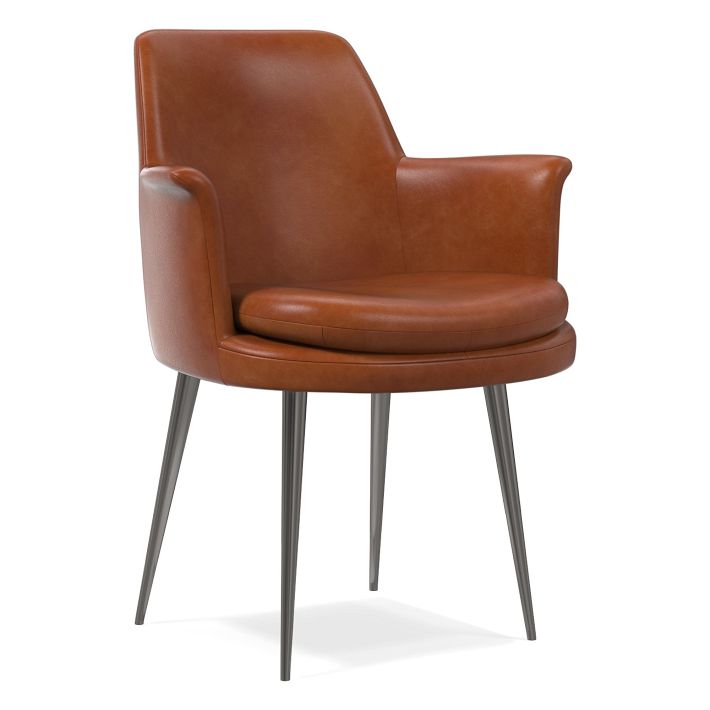 Finley Leather Dining Arm Chair West Elm