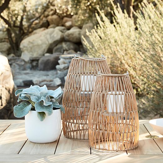 AllWeather Wicker Outdoor Hurricanes Set of 2 West Elm