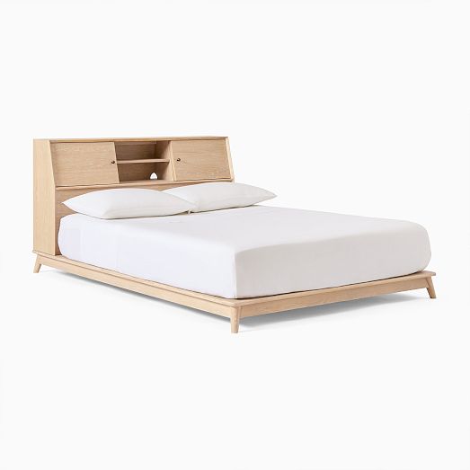 Mid-Century Headboard Storage Platform Bed | West Elm