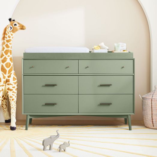 MidCentury Painted 6Drawer Changing Table (56") West Elm