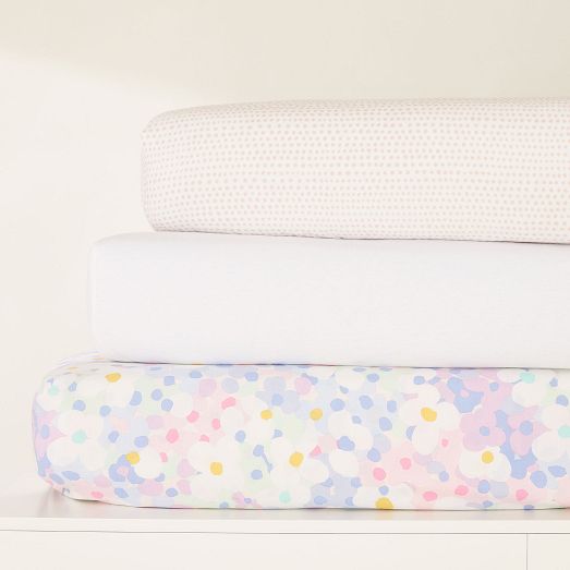 Painted Daisy Crib Fitted Sheet Bundle Orchid West Elm