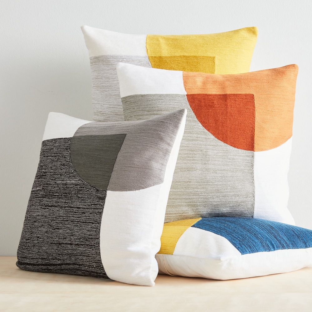 Crewel Overlapping Shapes Pillow Cover West Elm