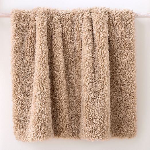 Faux Curly Lamb Fur Throw West Elm