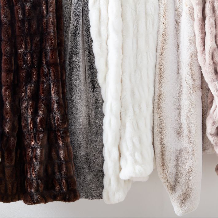 Faux Fur Cascade Throw West Elm
