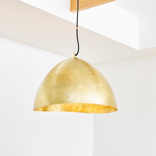 Hammered Metal Pendant (22") West Elm