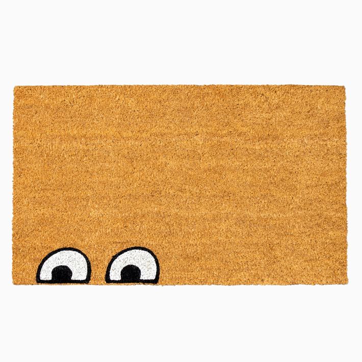 Nickel Designs Hand-Painted Doormat - Funny Eyes Doormat | West Elm
