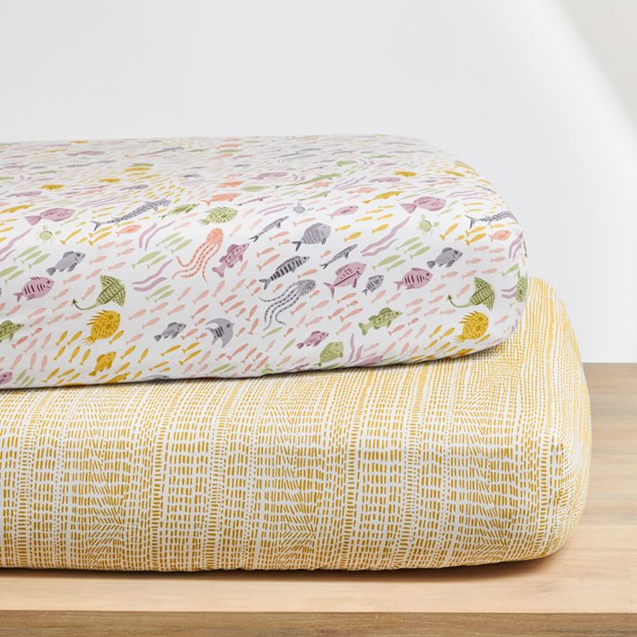 Organic Underwater Crib Fitted Sheet West Elm
