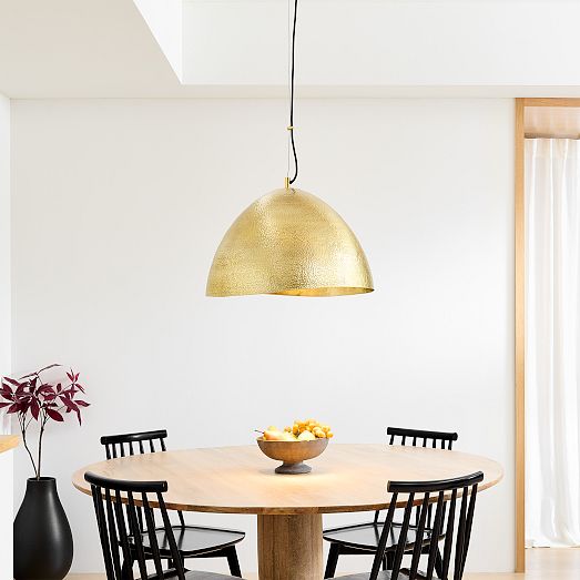 Hammered Metal Pendant (22") West Elm