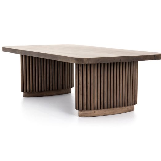 Ridged Base Coffee Table Modern Living Room Furniture West Elm