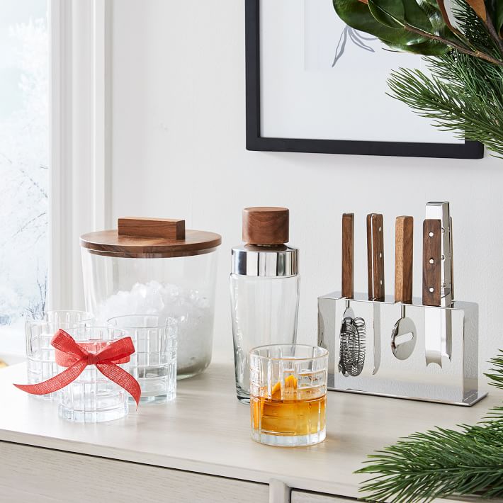 Wood & Glass Barware Gift Set West Elm