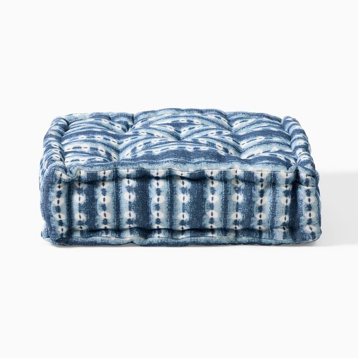 Shibori Dyed Indoor/Outdoor Floor Cushion West Elm