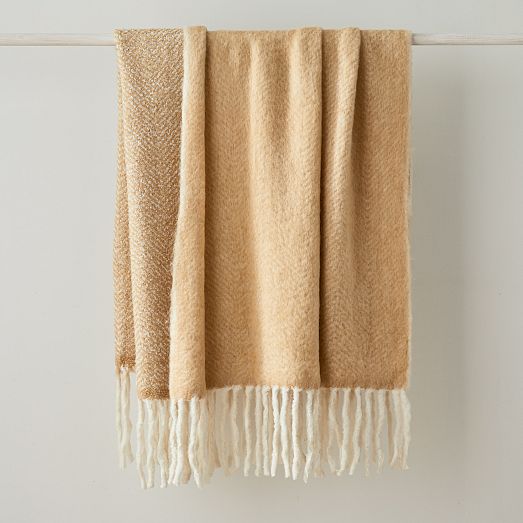 Brushed Herringbone Throw West Elm