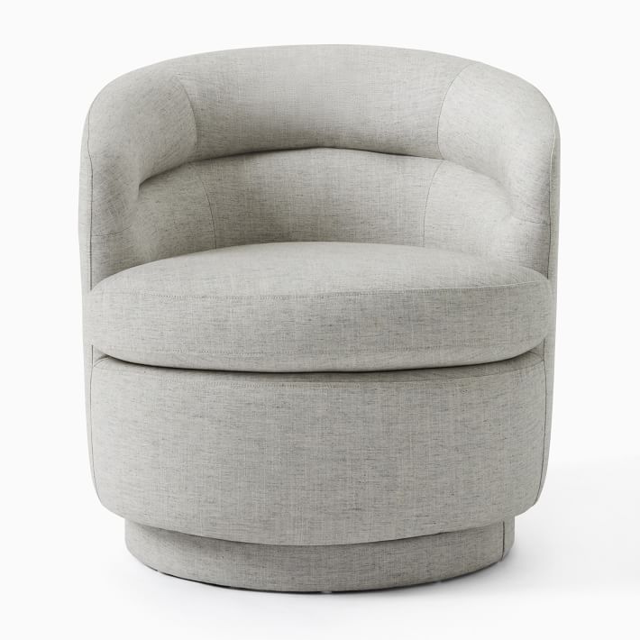 Buy Soft Cosy Bouclé Ivory Natural Otis Swivel Accent Chair from