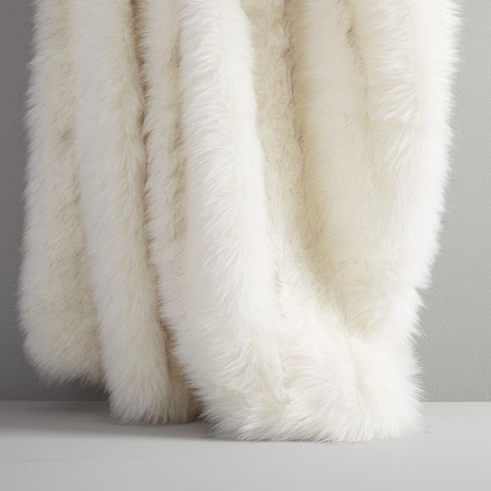 Faux Fur Brushed Tips Throw | West Elm