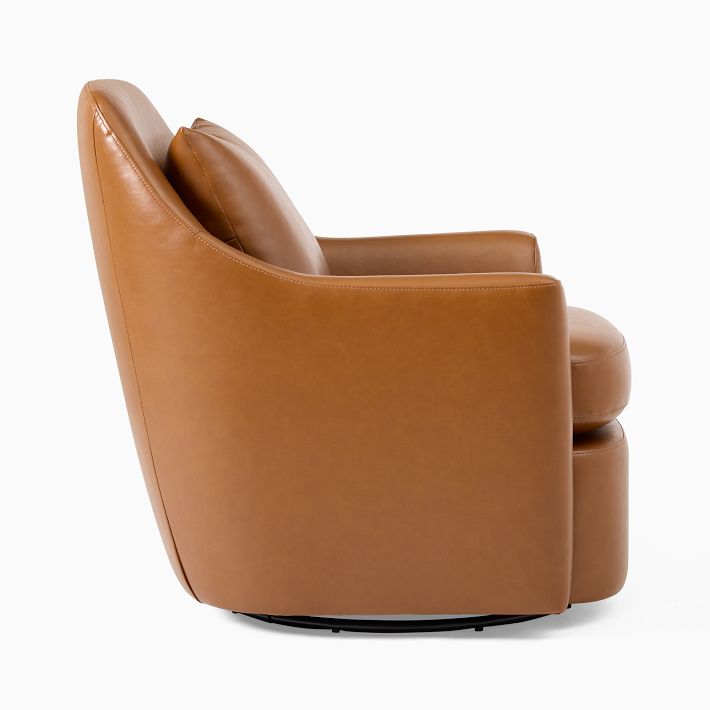 Dallas Leather Swivel Chair West Elm