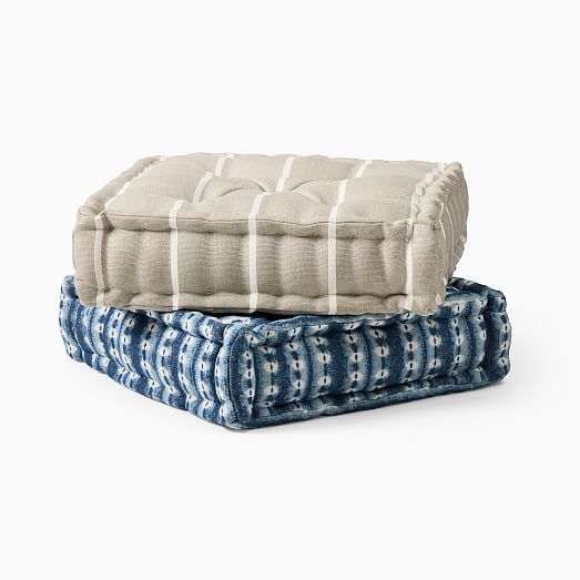 Shibori Dyed Indoor/Outdoor Floor Cushion West Elm