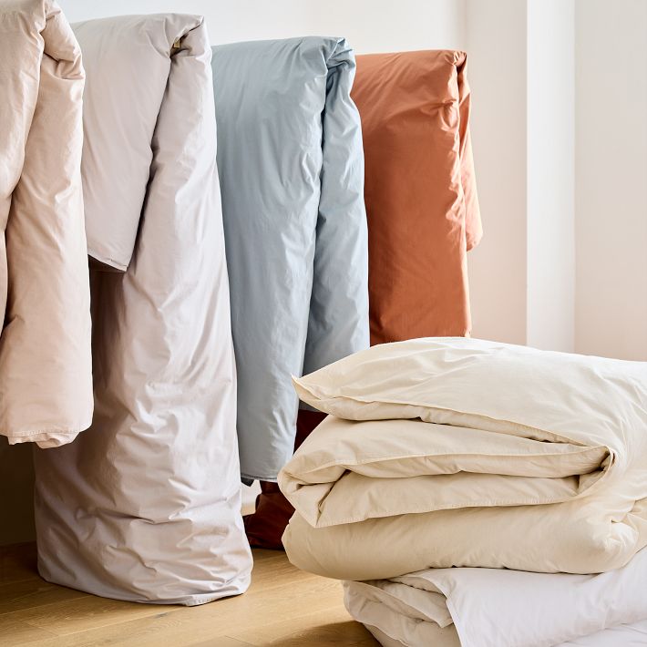 Organic Washed Cotton Percale Duvet Cover & Shams West Elm