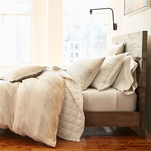 Emmerson® Modern Reclaimed Wood Bed Stone Gray West Elm