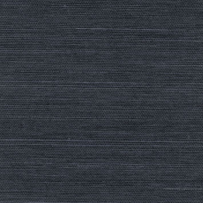Midnight Blue Grasscloth  Thibaut Shang Extra Fine Sisal Wallpaper T72841
