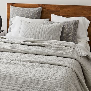 European Flax Linen Linework Quilt & Shams | West Elm