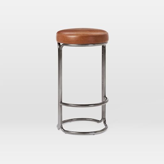 Cora Leather Counter Stool West Elm