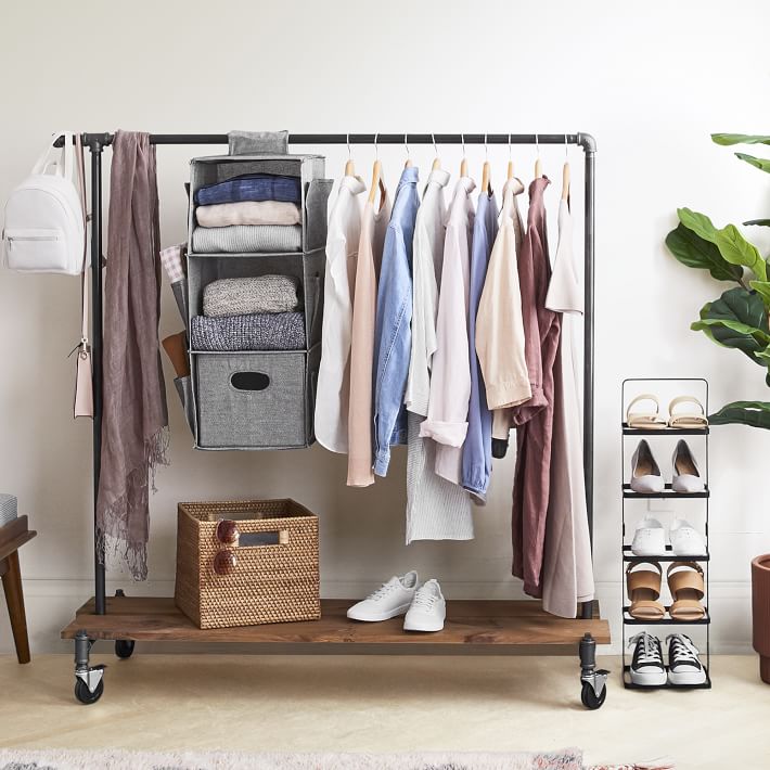 Soft Closet Storage Hanging Closet Organizer & Shoe Pockets West Elm