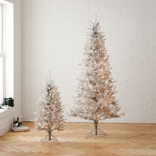 Tinsel Tuscany Christmas Tree Silver West Elm