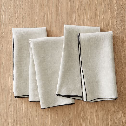 Merrowed Edge Linen Napkin Sets | West Elm