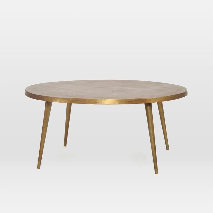 Cast Coffee Table Antique Brass Modern Living Room Furniture West Elm