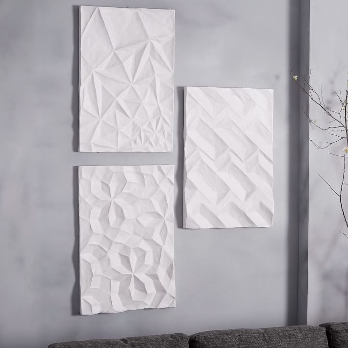 Papier-Mache Geo Panels Dimensional Wall Art | West Elm