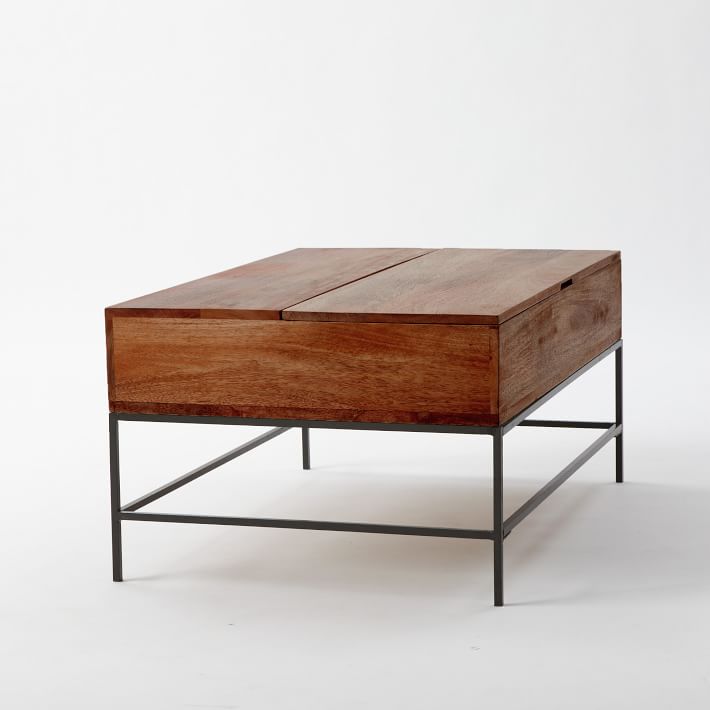 Industrial Storage Pop-Up Coffee Table | Modern Living Room Furniture ...