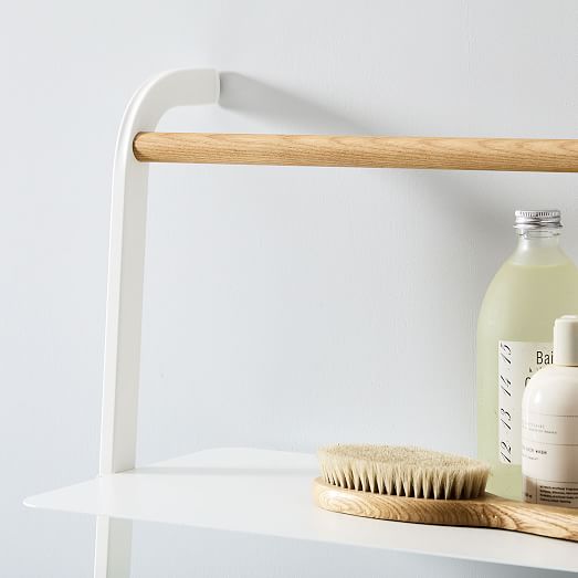 Leaning Ladders with Shelves, Bathroom Organization West Elm