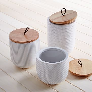 Textured Kitchen Canisters Kitchen Storage Solutions West Elm   Textured Stoneware Canisters M 