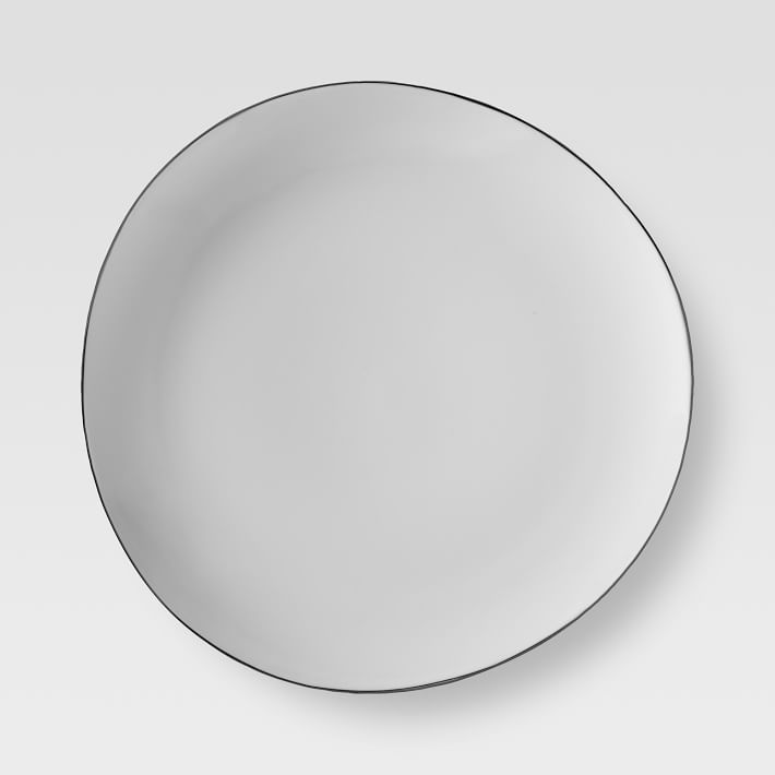Organic Shaped Dinner Plates Silver Rimmed West Elm
