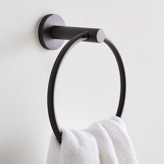 Modern Overhang Bathroom Hardware Matte Black West Elm