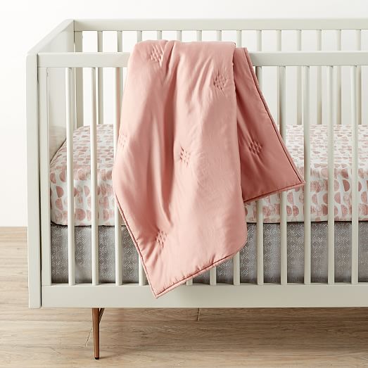 Organic Half Moon Crib Fitted Sheet Rosette, Baby Bedding West Elm