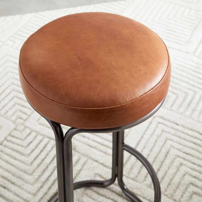 Cora Leather Counter Stool West Elm