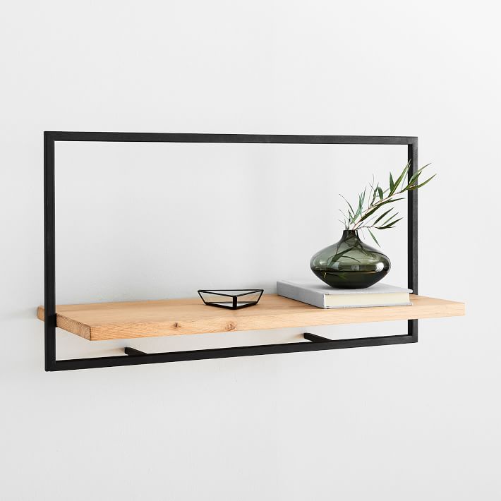 Wall Shelfmate Wood & Metal Wall Shelves - Oak/Black |
