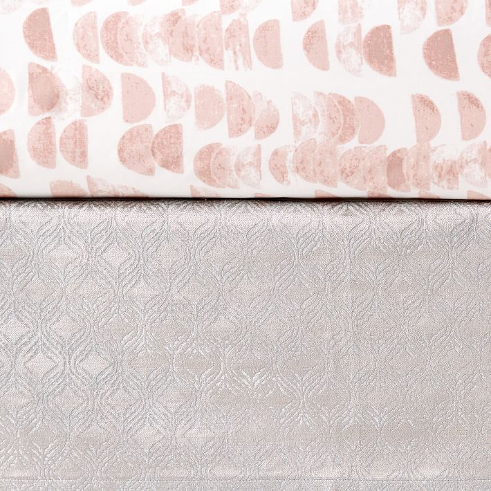 Organic Half Moon Crib Fitted Sheet Rosette, Baby Bedding West Elm