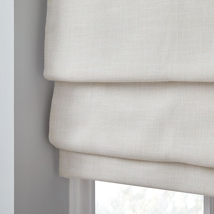 Crossweave Cordless Roman Shades & Blackout Lining West Elm