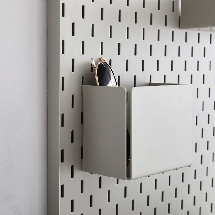 design bite PowderCoated Pegboard Entryway Organizer Bone West Elm