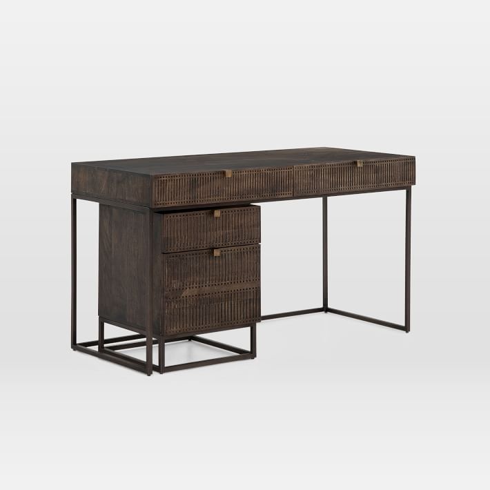 Carved Mango Wood Writing Desk (56") West Elm