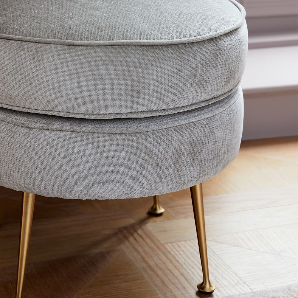 Pietro Mid-Century Round Ottoman | West Elm