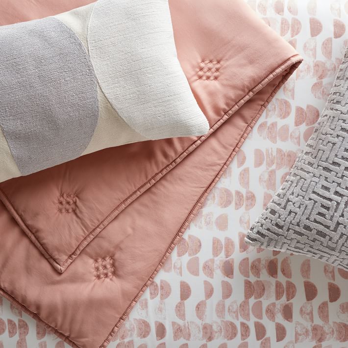 Organic Half Moon Crib Fitted Sheet Rosette, Baby Bedding West Elm