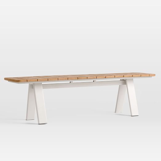 Halden Outdoor Dining Table (76") & Benches (67") Set Haze West Elm