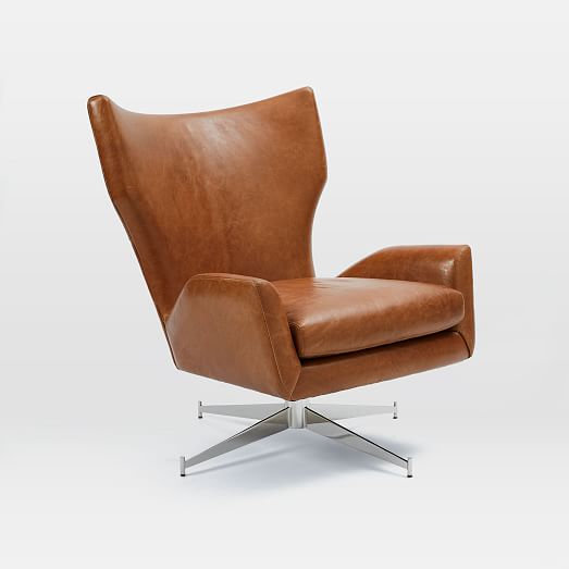 Hemming Leather Swivel Chair West Elm