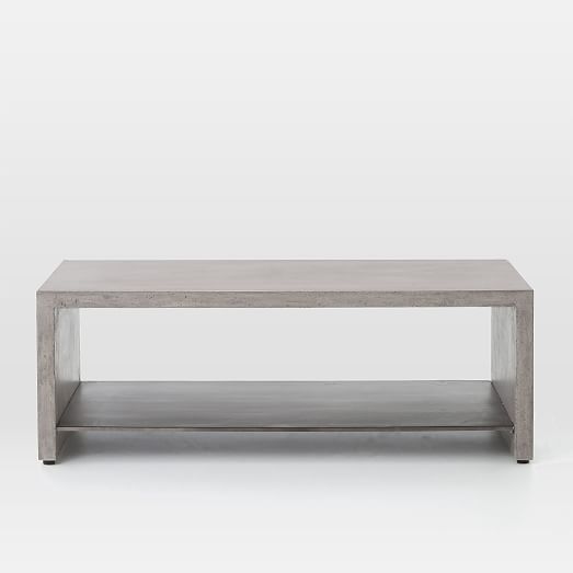 Industrial Concrete Rectangle Coffee Table Modern Living Room