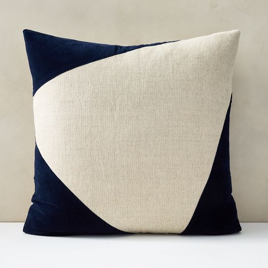 Cotton Linen & Velvet Corners Pillow Covers West Elm