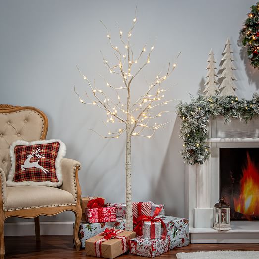 Icy White Light-Up Tree - 6' | West Elm