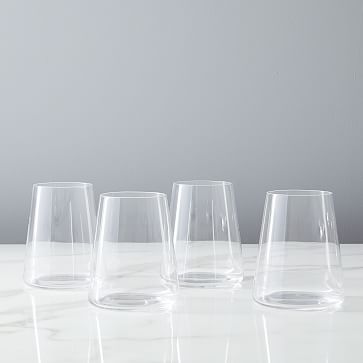Horizon Collection, Stemless Wine, Set of 4, Clear